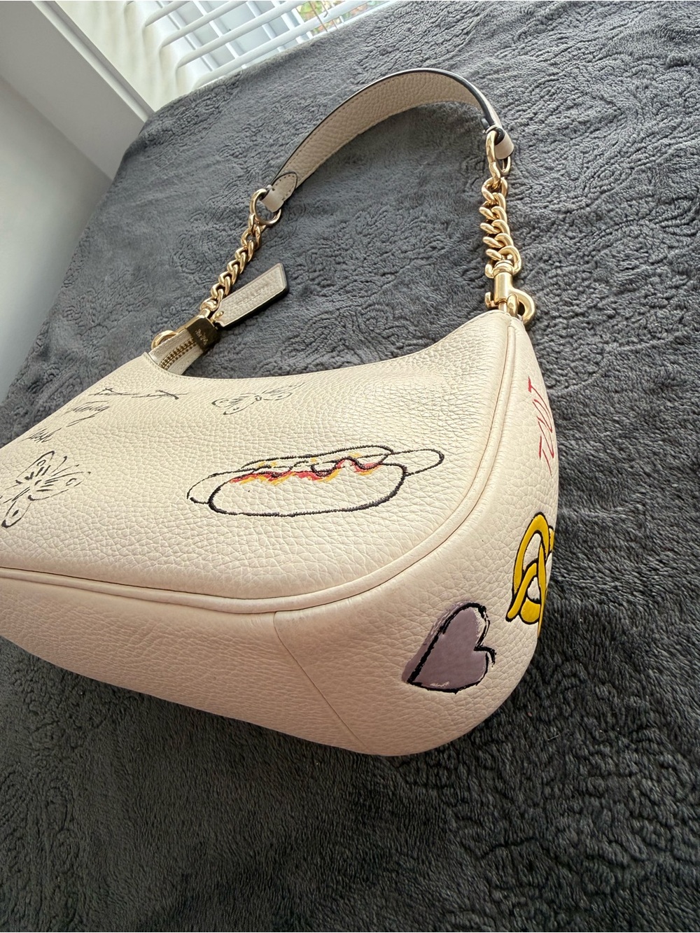 Coach Teri Shoulder & Crossbody Bag With Sketch Print In Chalk Multi CAK17 rex - Picture 11 of 16